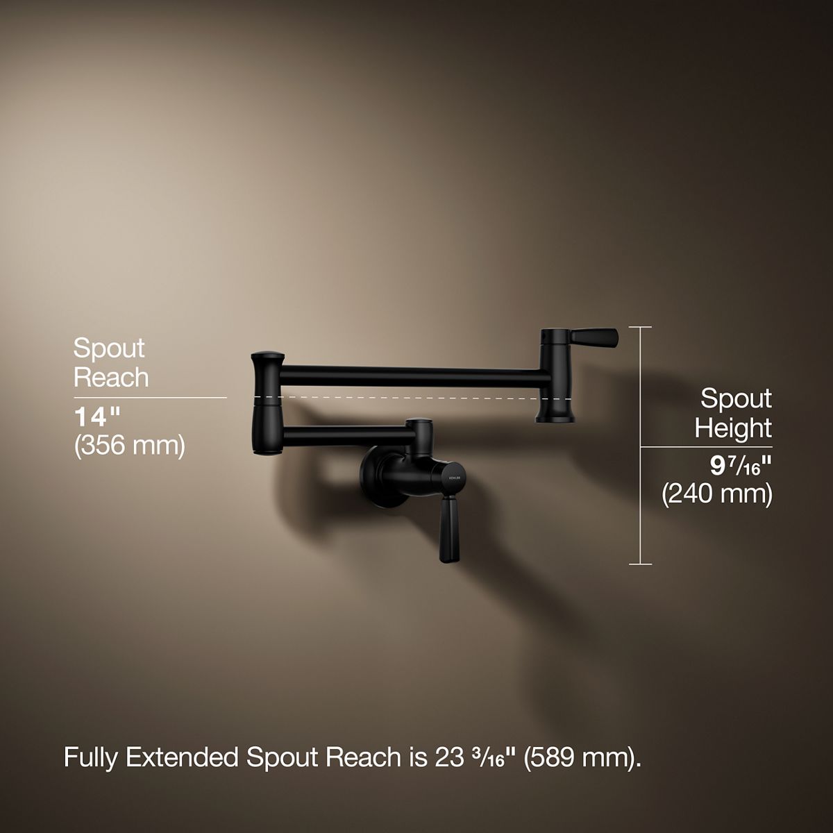 Wall-mount pot filler