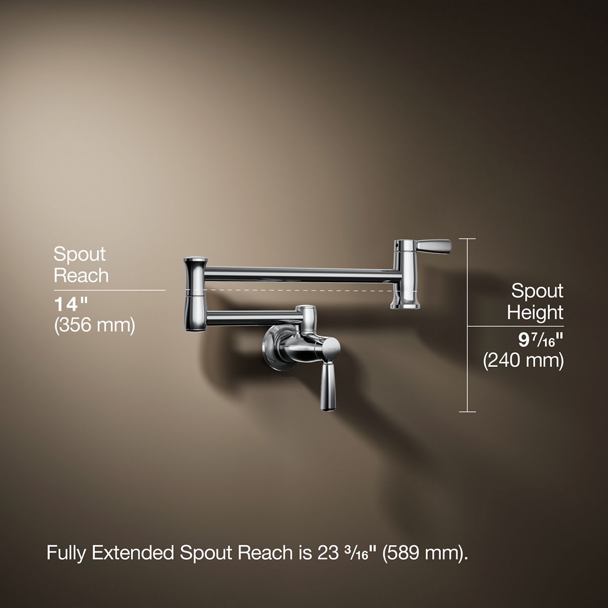 Wall-mount pot filler