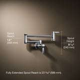 Wall-mount pot filler