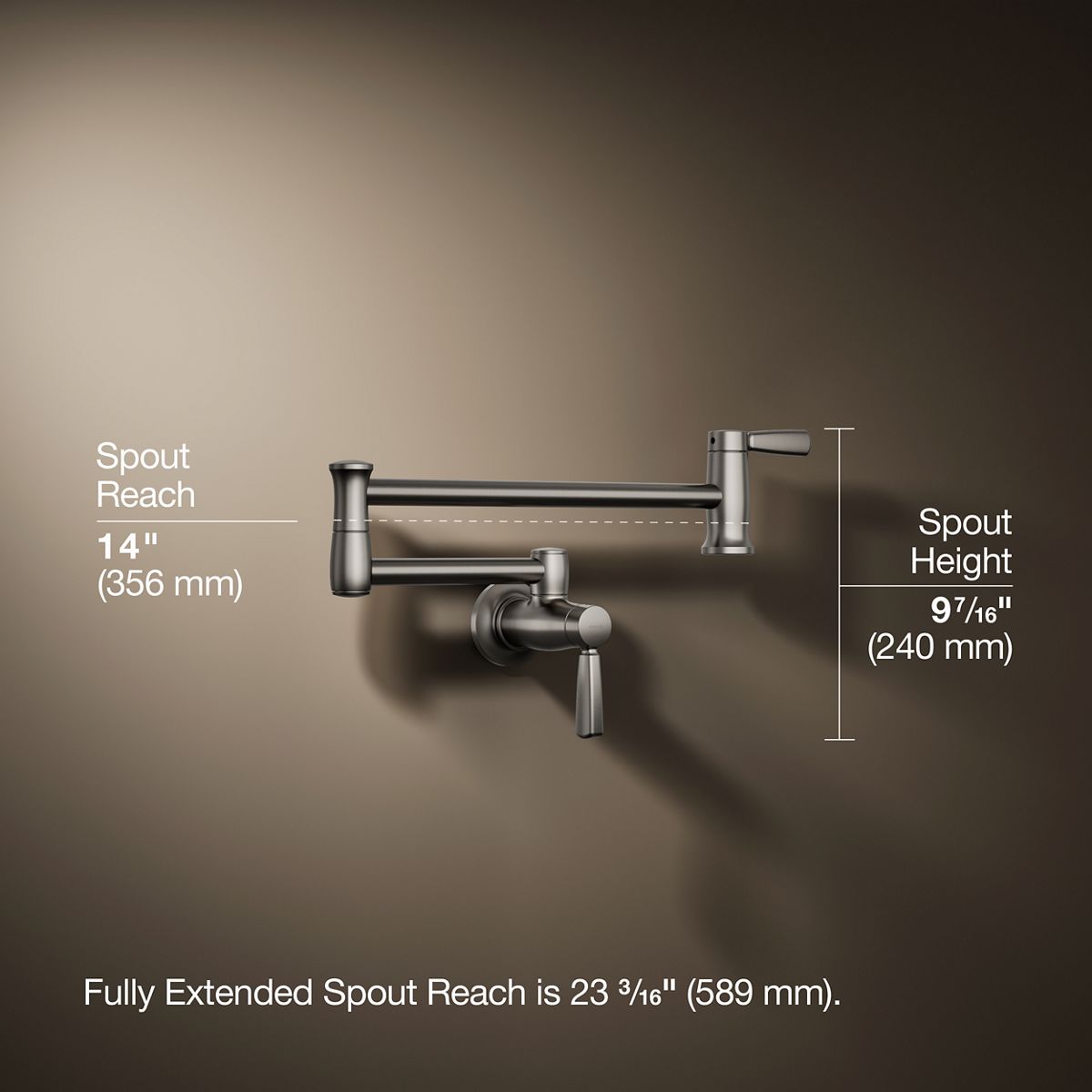 Wall-mount pot filler