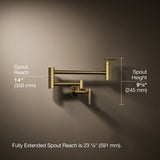 Wall-mount pot filler