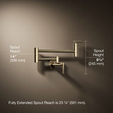Wall-mount pot filler