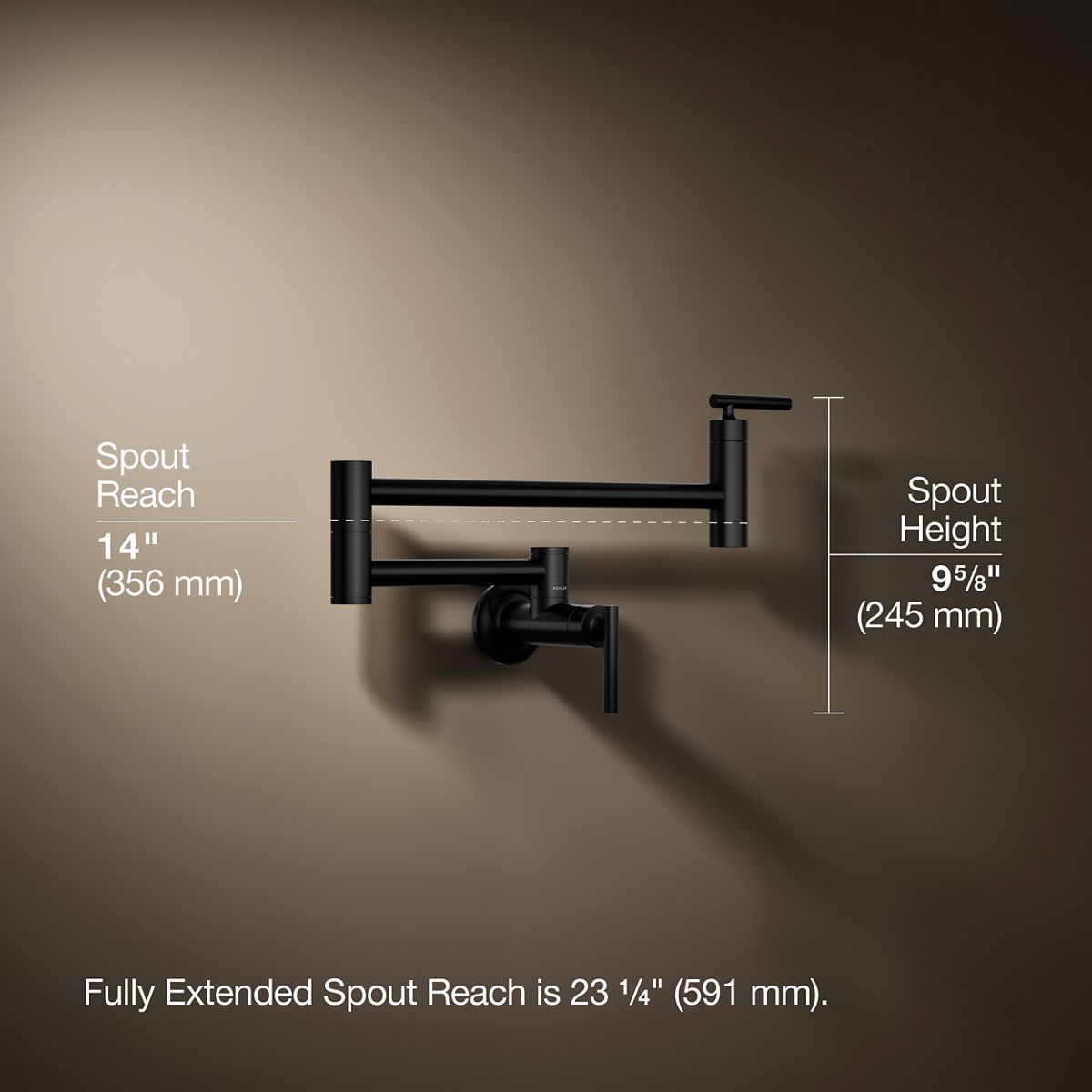 Wall-mount pot filler