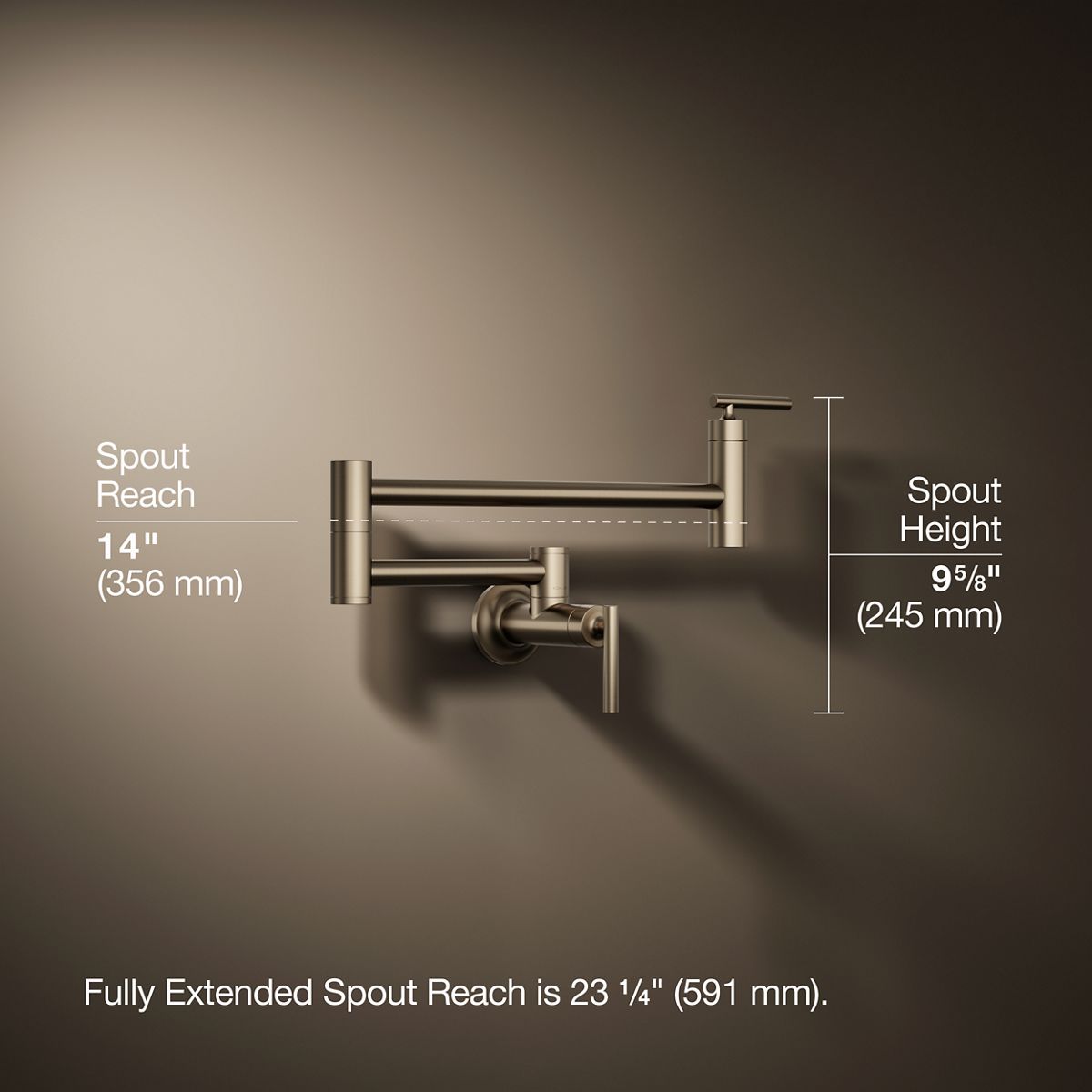 Wall-mount pot filler