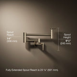 Wall-mount pot filler