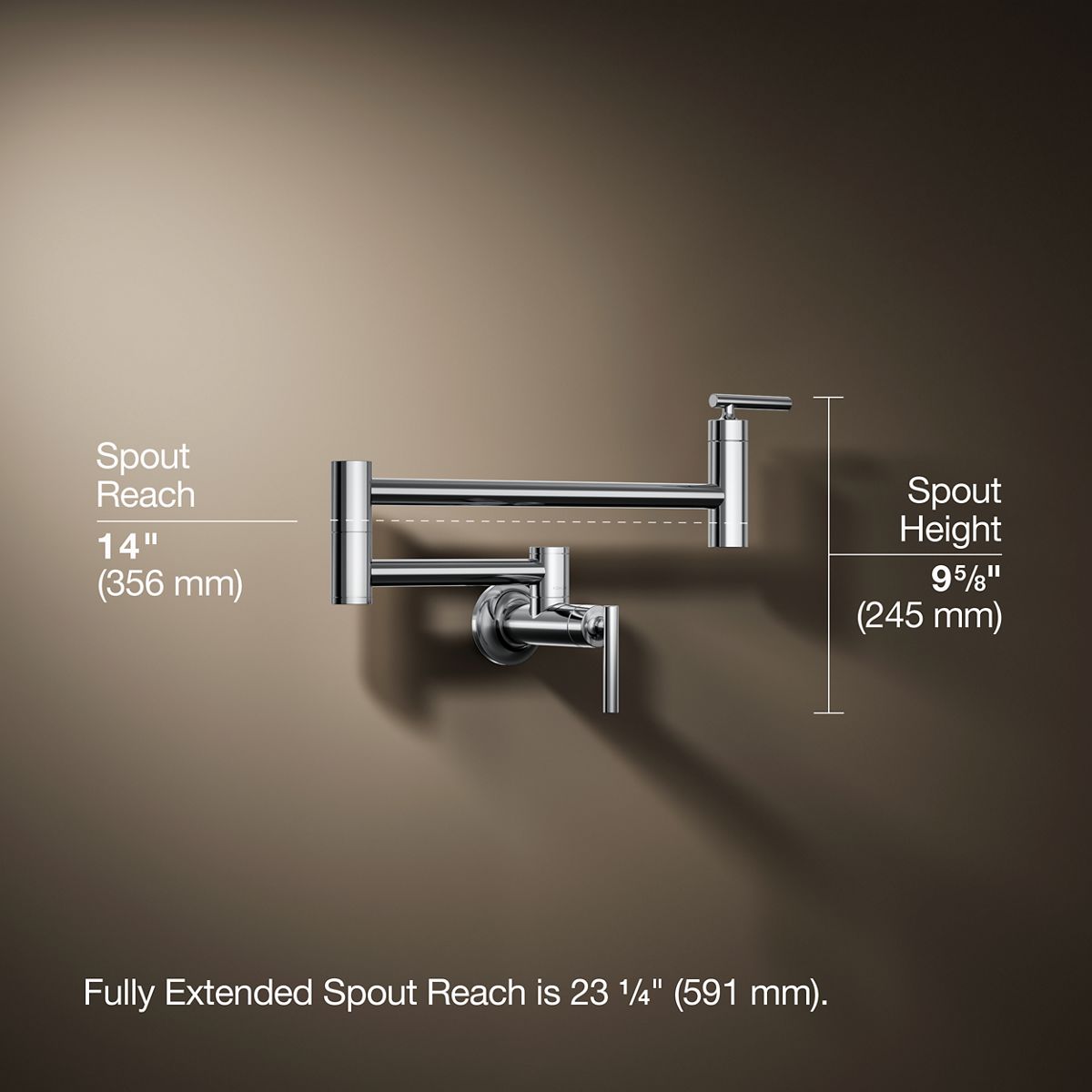 Wall-mount pot filler