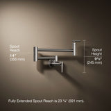 Wall-mount pot filler