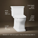 Claude™ by Studio McGee Hidden cord two-piece elongated toilet with skirted trapway, 1.6 gpf