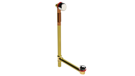 BRASS OFFSET FILL&DRAIN™ WASTE & OVERFLOW Euro Tip-Toe EXTENDED (360-5FDET-27BCP)