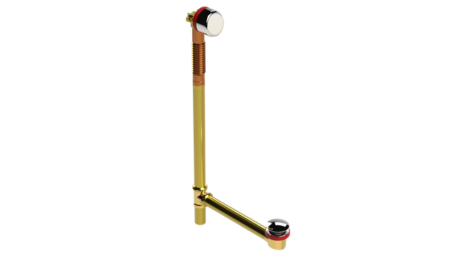 BRASS OFFSET FILL&DRAIN™ WASTE & OVERFLOW Euro Tip-Toe EXTENDED (360-5FDET-27BCP)
