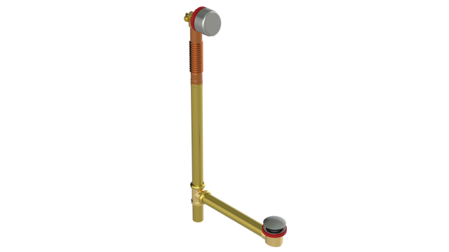BRASS OFFSET FILL&DRAIN™ WASTE & OVERFLOW Euro Tip-Toe EXTENDED (360-5FDET-27BN)