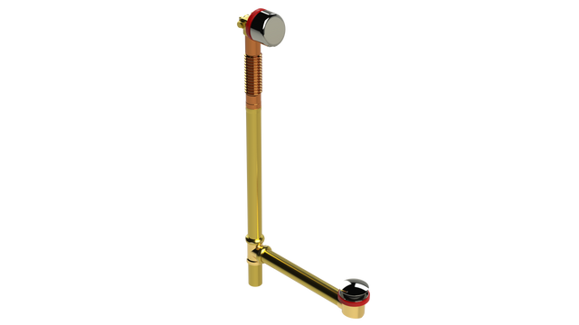 BRASS OFFSET FILL&DRAIN™ WASTE & OVERFLOW Euro Tip-Toe EXTENDED (360-5FDET-27POLN)