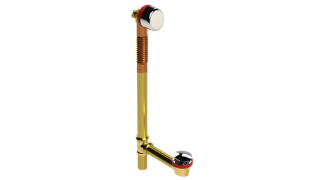BRASS OFFSET FILL&DRAIN™ WASTE & OVERFLOW CLICKER® EXTENDED (360-5FDQ-20BCP)