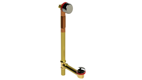BRASS OFFSET FILL&DRAIN™ WASTE & OVERFLOW CLICKER® EXTENDED (360-5FDQ-20POLN)