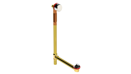 BRASS OFFSET FILL&DRAIN™ WASTE & OVERFLOW Tip-Toe EXTENDED (360-5FDTIP-27CP)