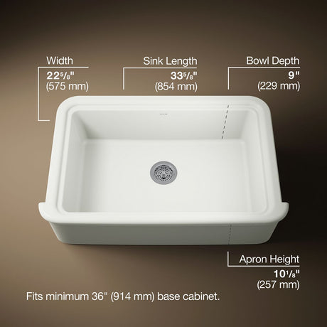 Audrine™ by Studio McGee 35-1/2" undermount single-bowl farmhouse kitchen sink