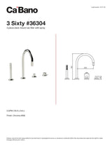 4 piece deck mount tub filler with hand shower