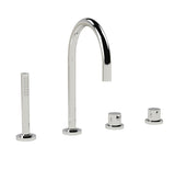 Thermostatic 4 piece deck mount tub with hand shower