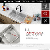 STYLISH 31 inch Double Bowl Undermount Stainless Steel Kitchen Sink