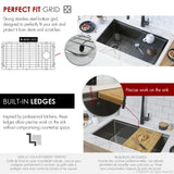 STYLISH 33 inch Workstation Single Bowl Undermount 16 Gauge Stainless Steel Kitchen Sink with Built in Accessories