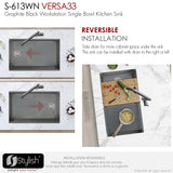 STYLISH 33 inch Workstation Single Bowl Undermount 16 Gauge Stainless Steel Kitchen Sink with Built in Accessories