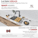 STYLISH 33 inch Workstation Single Bowl Undermount 16 Gauge Stainless Steel Kitchen Sink with Built in Accessories