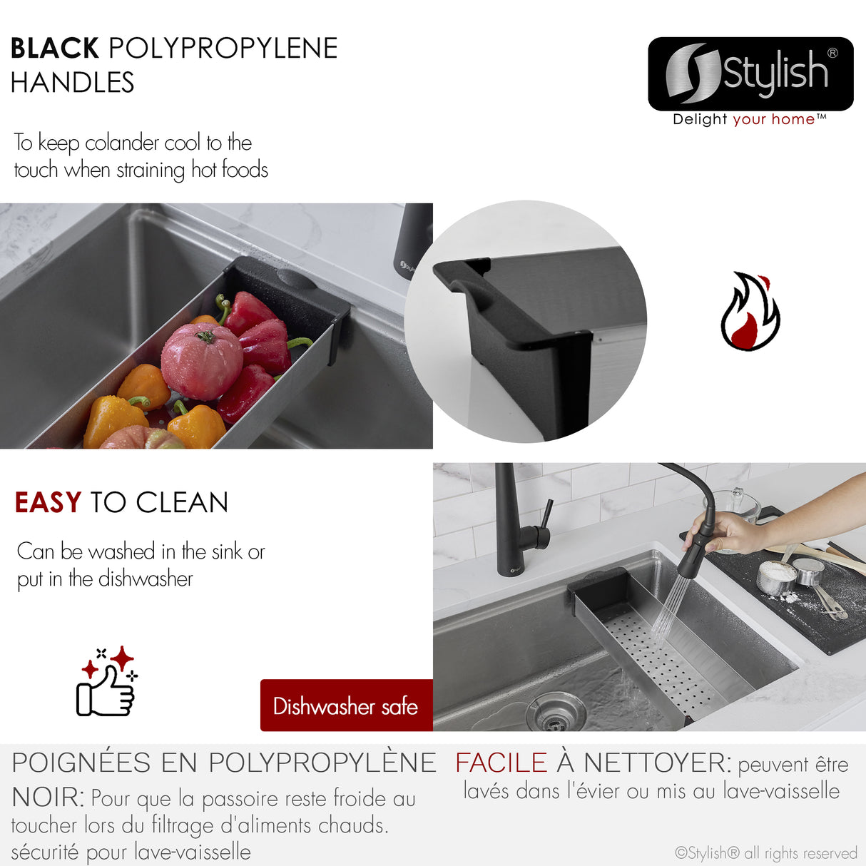 STYLISH Stainless Steel Workstation Colander