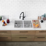 STYLISH 31 inch Double Bowl Undermount Stainless Steel Kitchen Sink