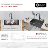 STYLISH 33 inch Workstation Single Bowl Undermount 16 Gauge Stainless Steel Kitchen Sink with Built in Accessories