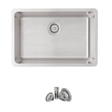 27 in Dual Mount Single Bowl Kitchen Sink, 18 Gauge Stainless Steel with Standard Strainer, by Stylish® S-406T Olite