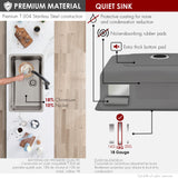 27 in Dual Mount Single Bowl Kitchen Sink, 18 Gauge Stainless Steel with Standard Strainer, by Stylish® S-406T Olite