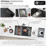 STYLISH 33 inch Workstation Single Bowl Undermount 16 Gauge Stainless Steel Kitchen Sink with Built in Accessories