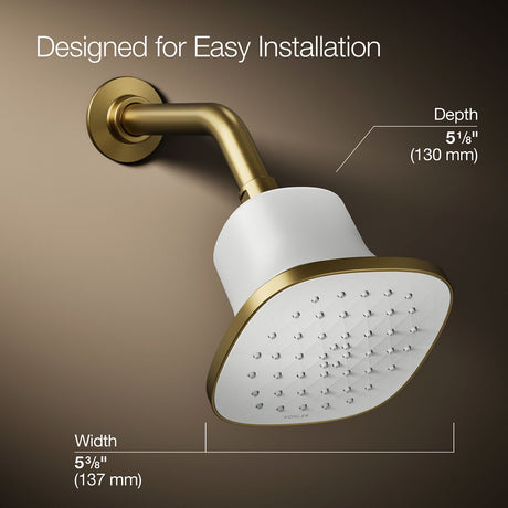 Cinq® Square single-function filtered showerhead, 2.5 gpm