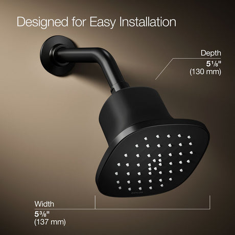 Cinq® Square single-function filtered showerhead, 2.5 gpm