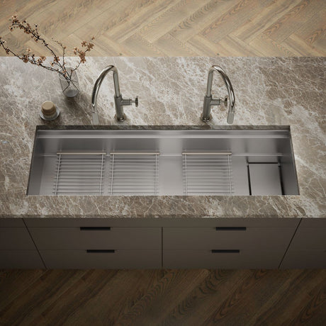 Synthos™ 57-3/4" undermount single-bowl kitchen sink