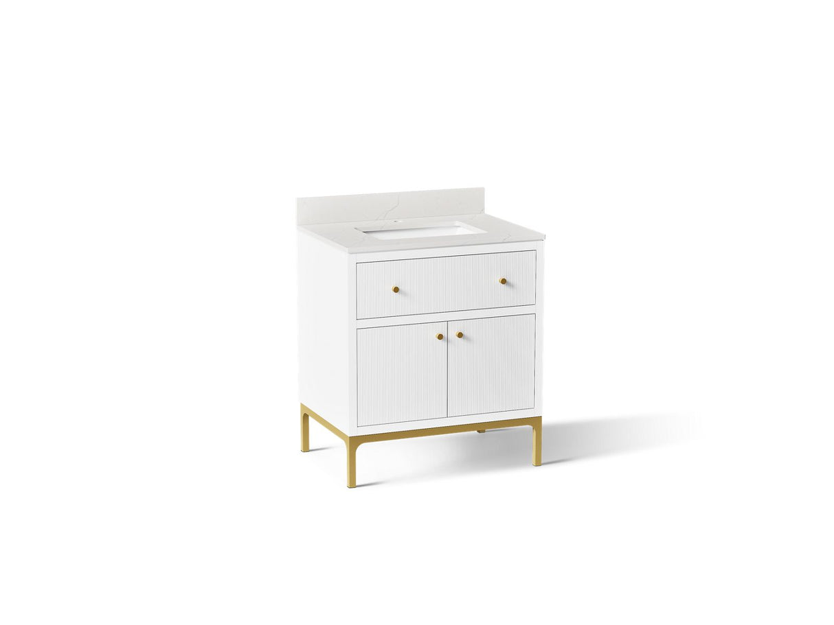 Calpa® 30" bathroom vanity cabinet with sink and quartz top