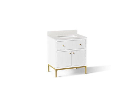 Calpa® 30" bathroom vanity cabinet with sink and quartz top
