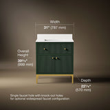 Calpa® 30" bathroom vanity cabinet with sink and quartz top