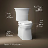 Corbelle® Two-piece elongated toilet with skirted trapway, 1.28 gpf