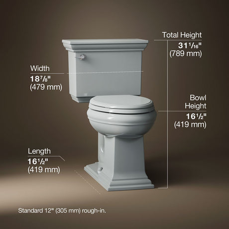 Memoirs® Stately Two-piece elongated toilet, 1.28 gpf