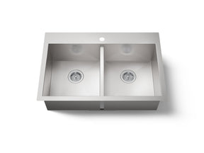 Vault™ 33" top-/undermount double-bowl kitchen sink