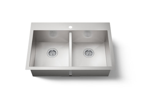 Vault™ 33" top-/undermount double-bowl kitchen sink