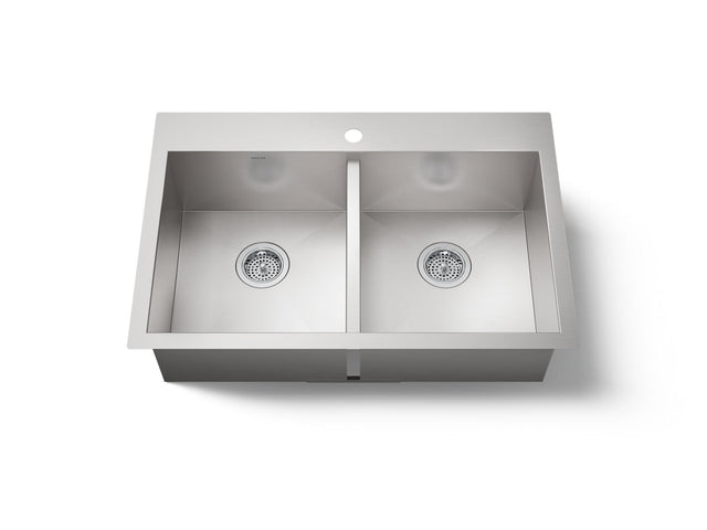 Vault™ 33" top-/undermount double-bowl kitchen sink