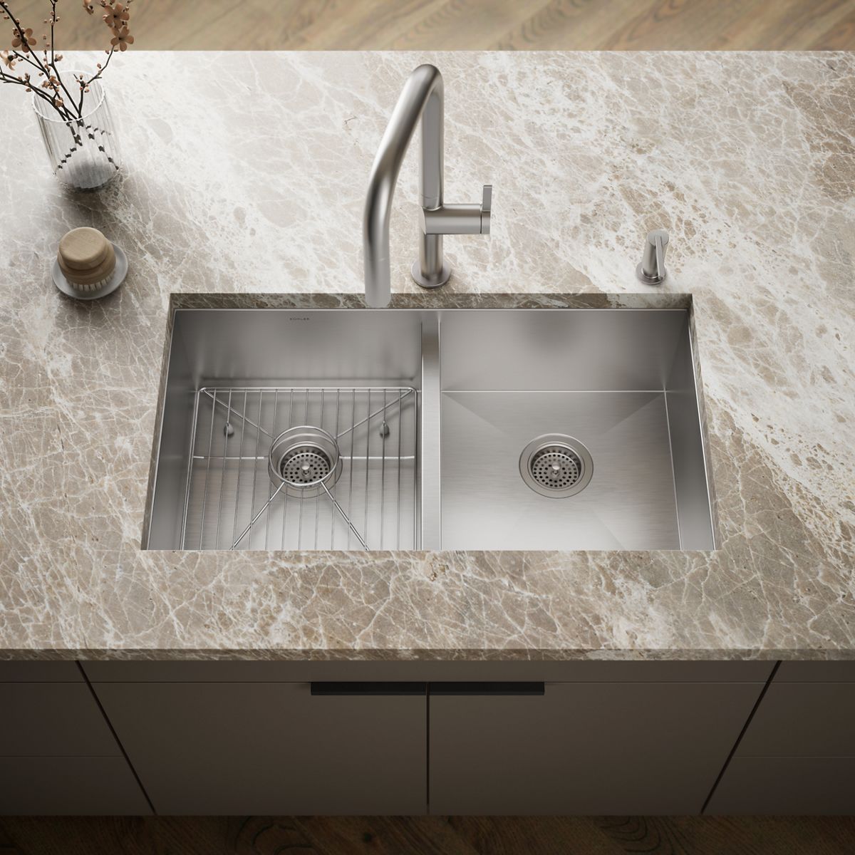 Vault™ 33" top-/undermount double-bowl kitchen sink