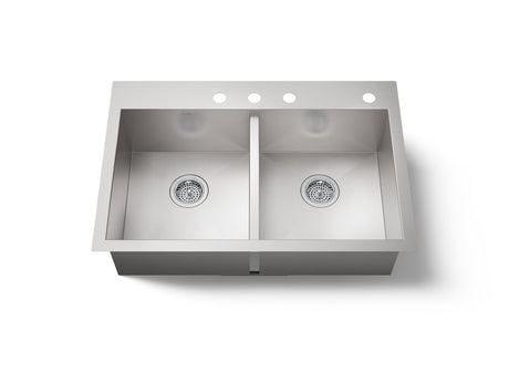 Vault™ 33" top-/undermount double-bowl kitchen sink