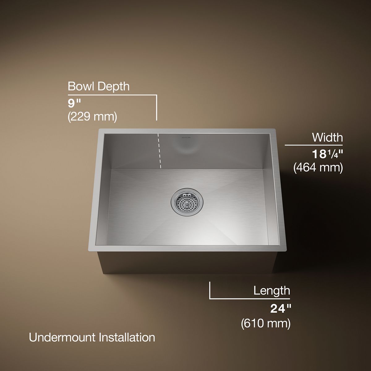 Vault™ 24" undermount single-bowl kitchen sink