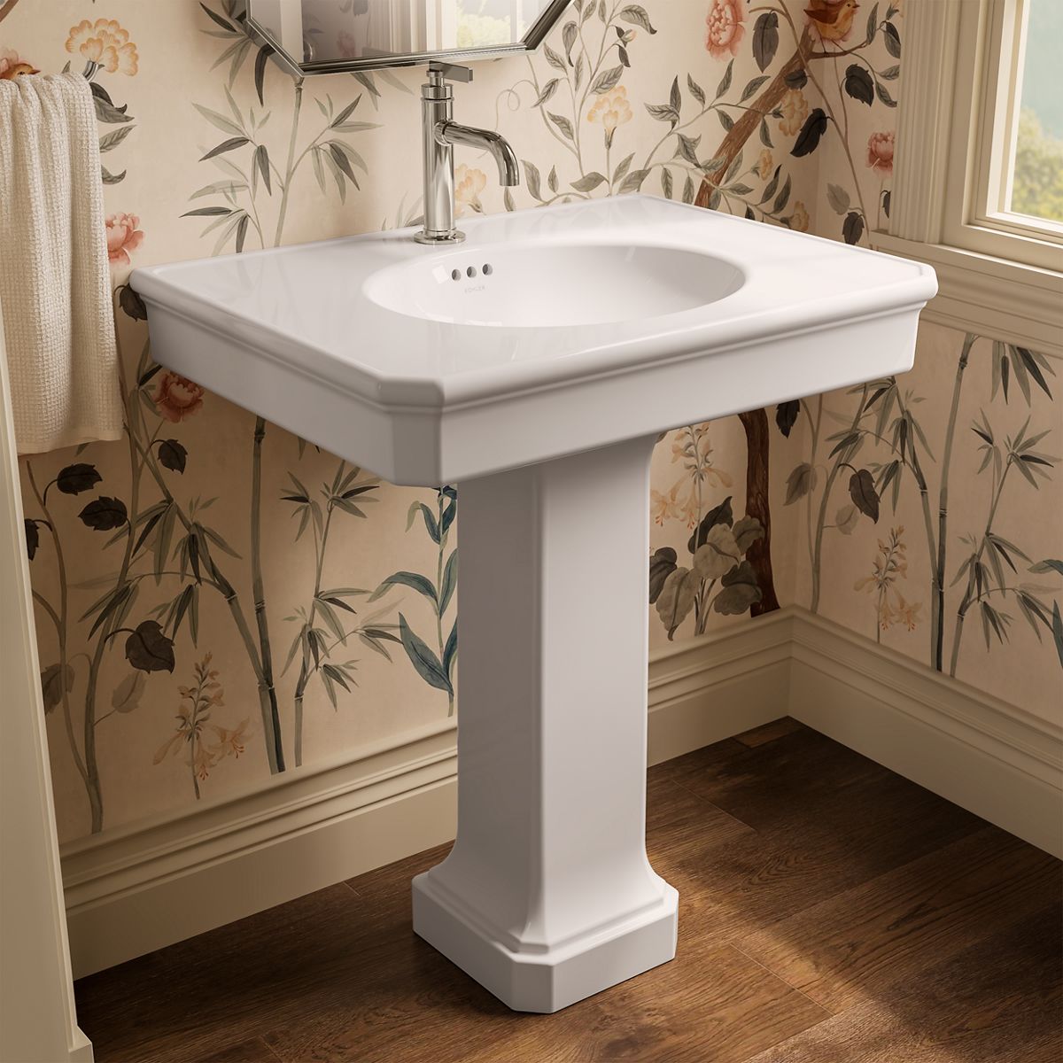Claude™ by Studio McGee 30" rectangular pedestal bathroom sink