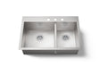 Vault™ 33" top-/undermount double-bowl kitchen sink