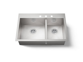 Vault™ 33" top-/undermount double-bowl kitchen sink