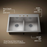 Vault™ Smart Divide® 33" top-/undermount double-bowl kitchen sink